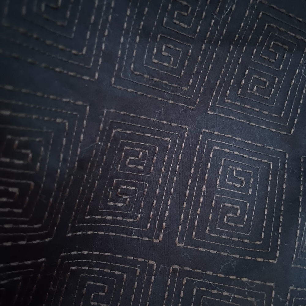 Talbots Black Trousers With Brown Geometric Embro… - image 4